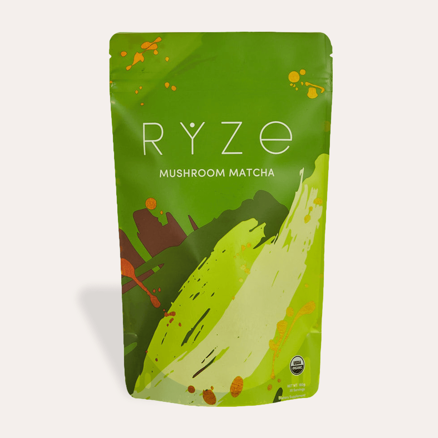 RYZE Mushroom Matcha - with 6 Organic Adaptogenic Mushrooms Grown In USA and Ceremonial-Grade Japanese Matcha - N85D
